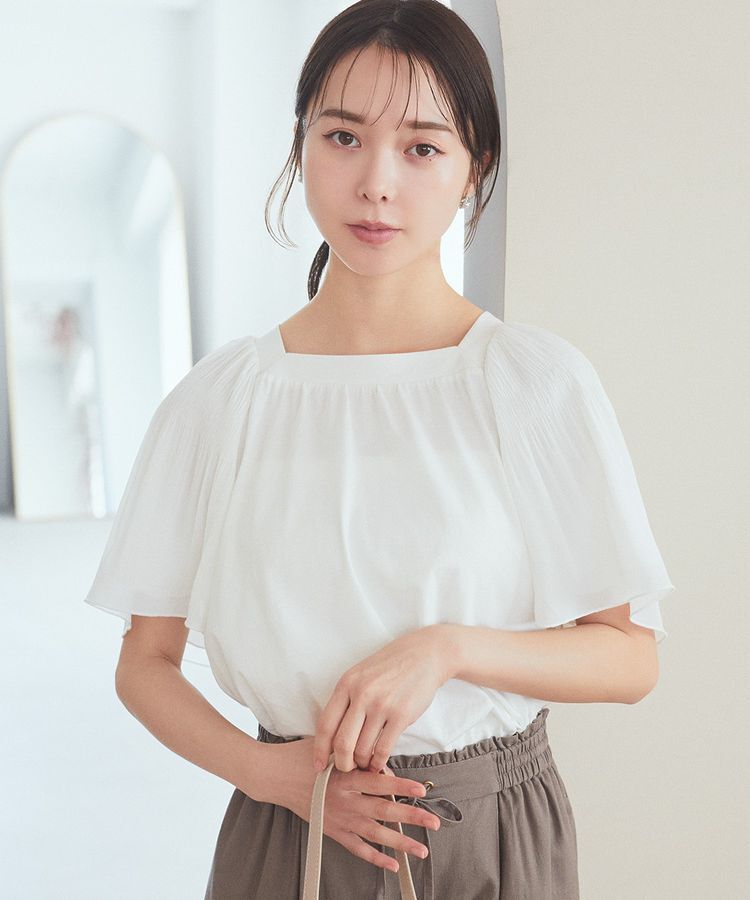 earth music&ecology「マジョリカフレアスリーブスクエアプルオーバー」|Tシャツ・カットソー|