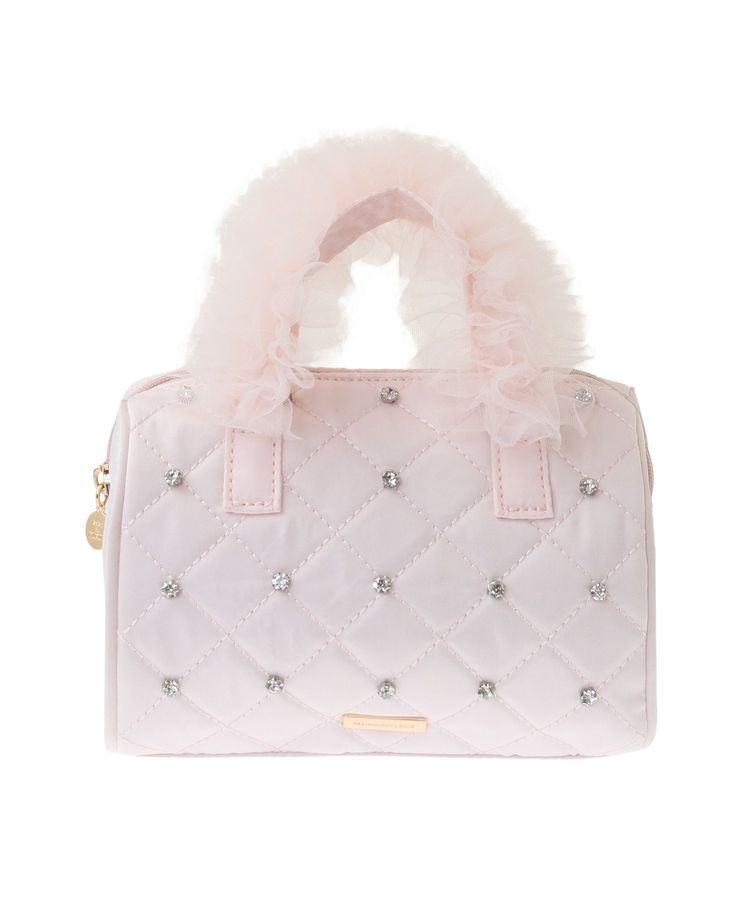 Maison de FLEUR「チュールハンドルラインストーンボストンバッグ」|ハンドバッグ|