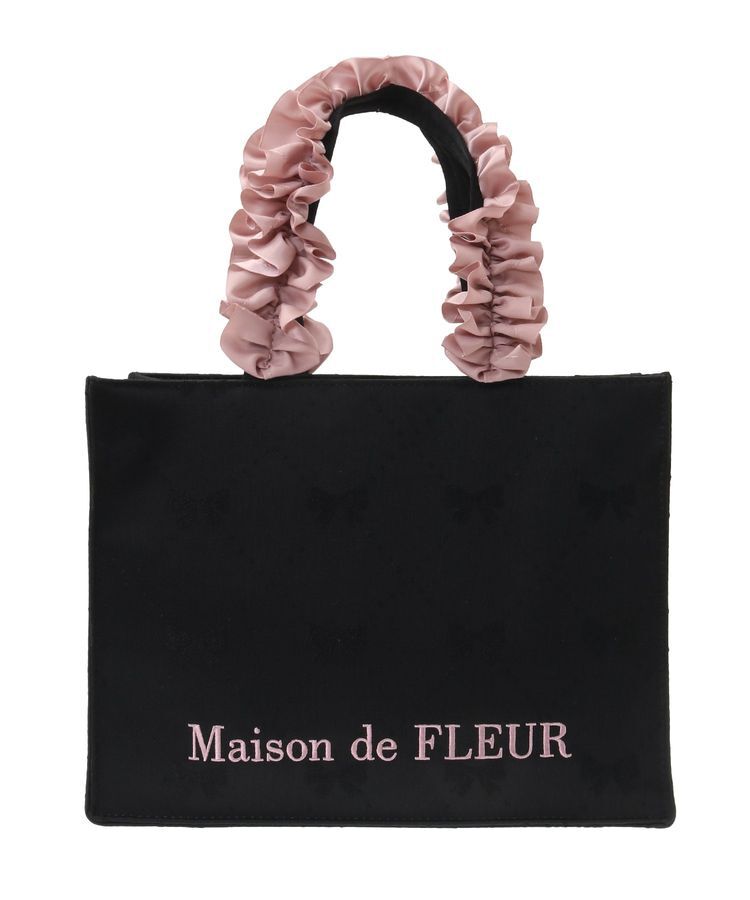 Maison de FLEUR「リボン柄ジャカードスクエアトートSバッグ」|トートバッグ|