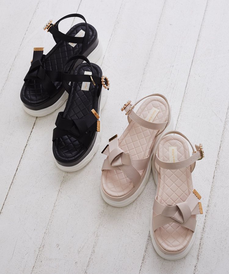 Maison de FLEUR「リボンビジュースニーカーサンダル」|サンダル|