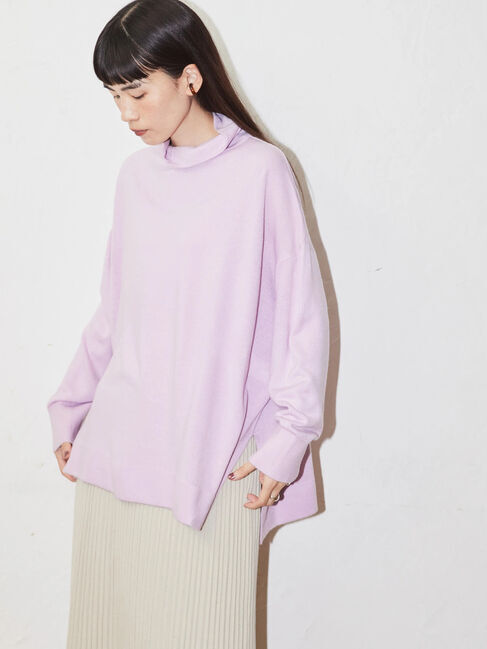  「ソフトタッチタートルニットチュニック」|ニット・セーター|