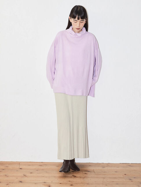  「ソフトタッチタートルニットチュニック」|ニット・セーター|