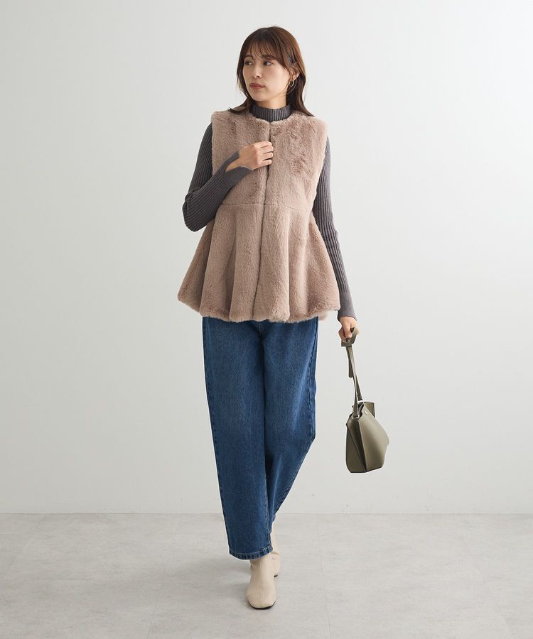Green Parks「・ELENCARE DUEペプラムフェイクファーベスト」|ベスト・ジレ|