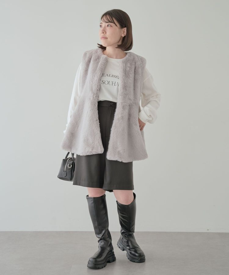 Green Parks「・ELENCARE DUEペプラムフェイクファーベスト」|ベスト・ジレ|