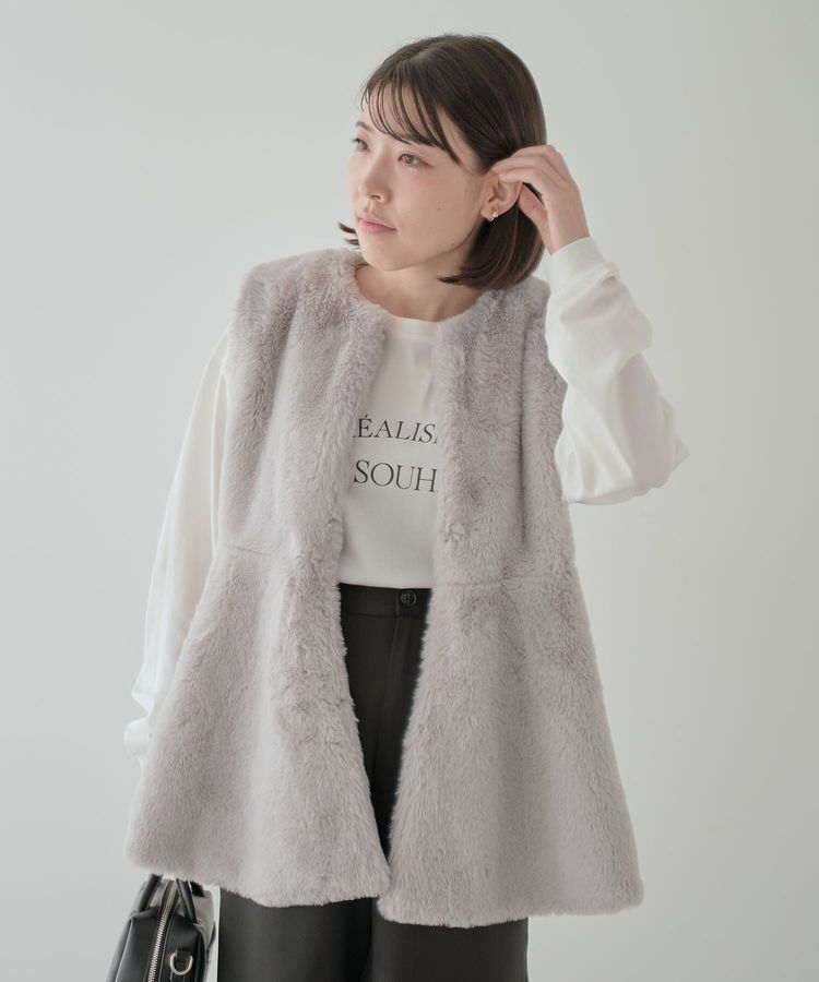Green Parks「・ELENCARE DUEペプラムフェイクファーベスト」|ベスト・ジレ|
