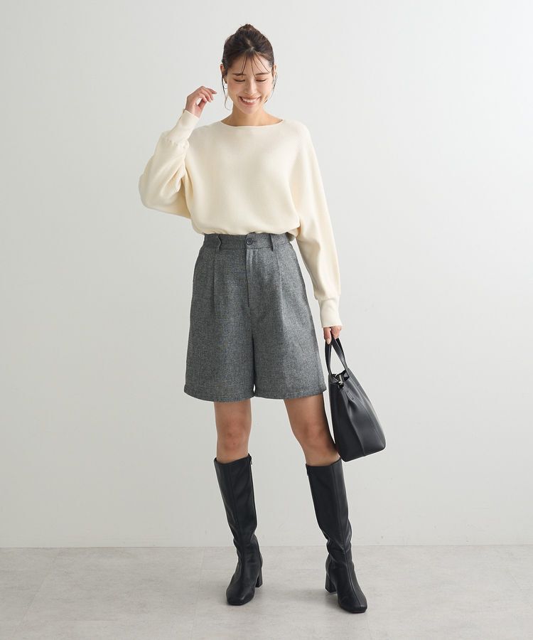 Green Parks「もちやわ袖釦ドルマンニットプルオーバー」|ニット・セーター|