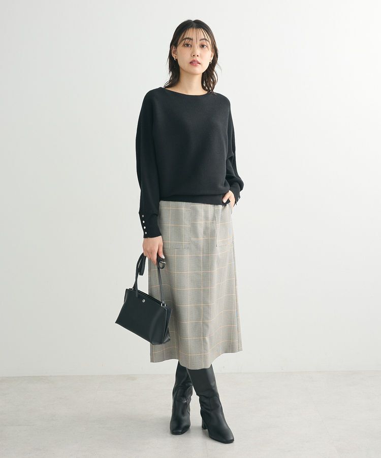 Green Parks「もちやわ袖釦ドルマンニットプルオーバー」|ニット・セーター|