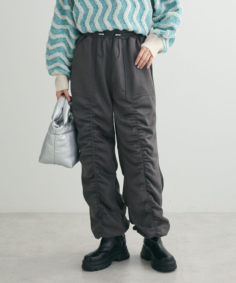 Green Parks「・SUGAR SPOON スエード調ギャザーカーゴ」|その他|Charcoal Gray