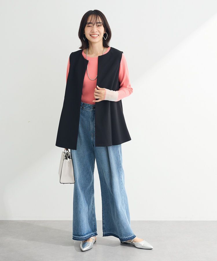 Green Parks「タックワイドデニムパンツ」|デニム|