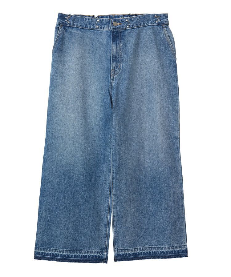 Green Parks「タックワイドデニムパンツ」|デニム|