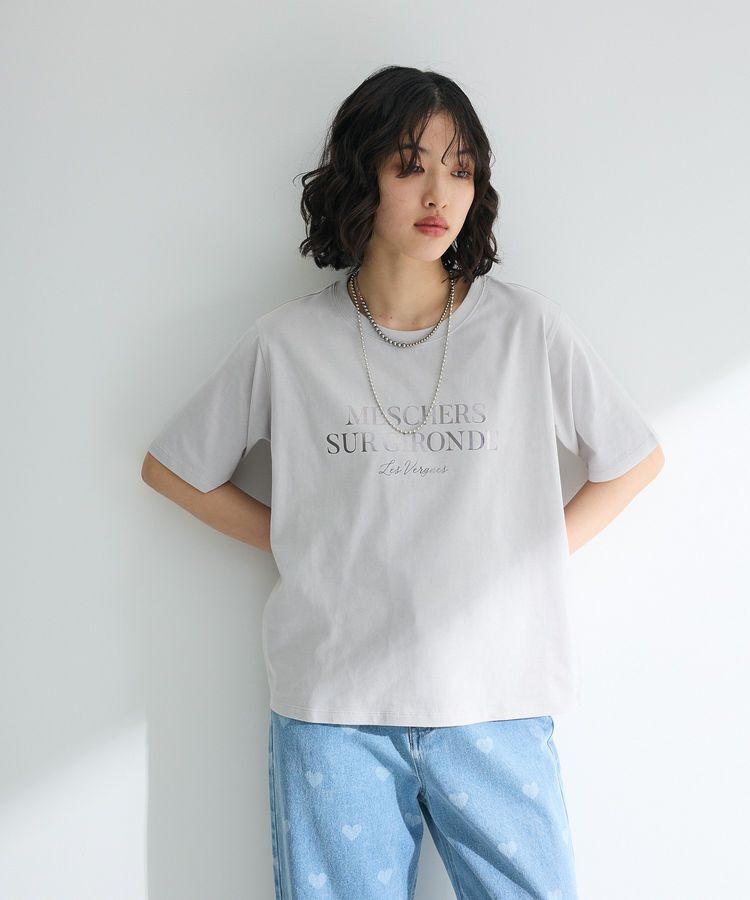 Green Parks「箔プリントフェミニンロゴTシャツ」|Tシャツ・カットソー|