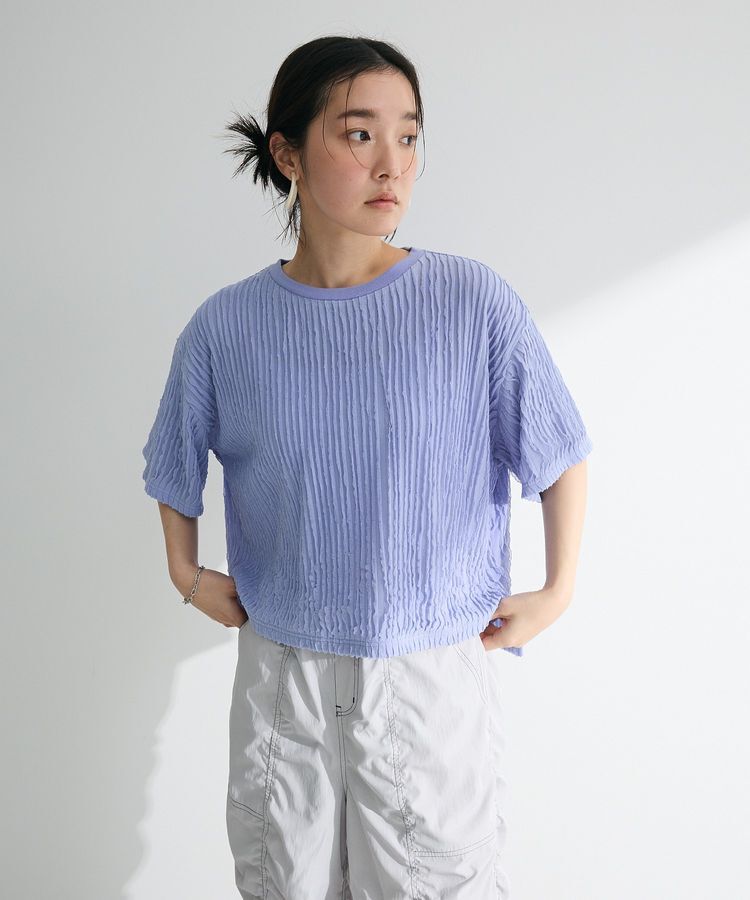 Green Parks「5分袖フリルカットプルオーバー」|Tシャツ・カットソー|