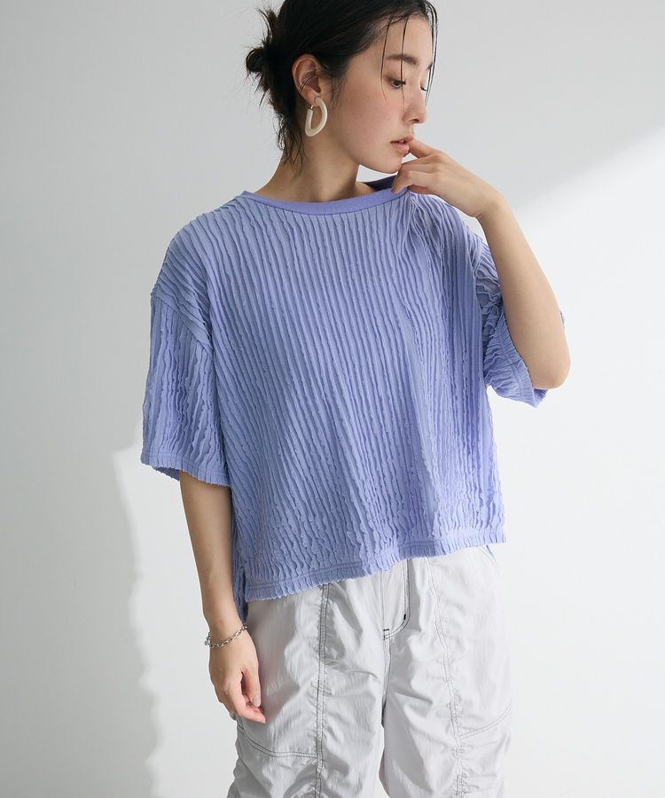 Green Parks「5分袖フリルカットプルオーバー」|Tシャツ・カットソー|