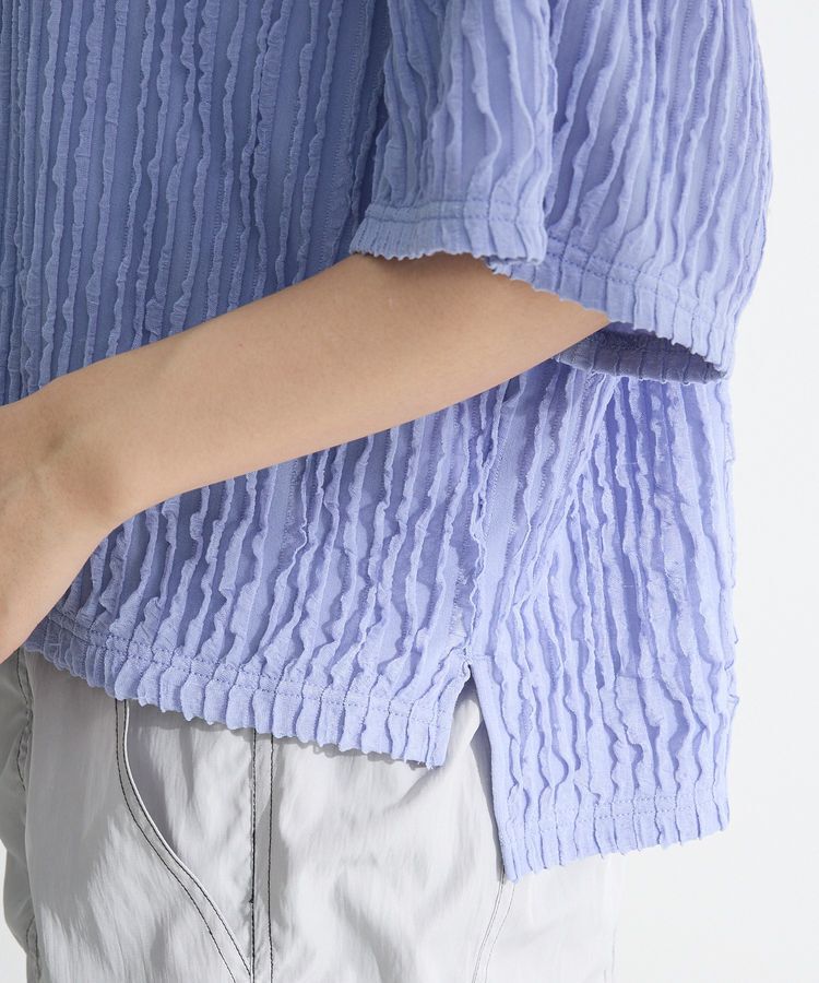 Green Parks「5分袖フリルカットプルオーバー」|Tシャツ・カットソー|