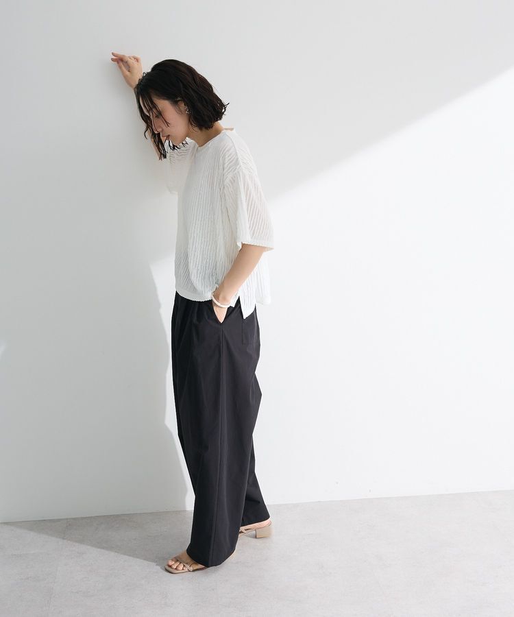 Green Parks「5分袖フリルカットプルオーバー」|Tシャツ・カットソー|