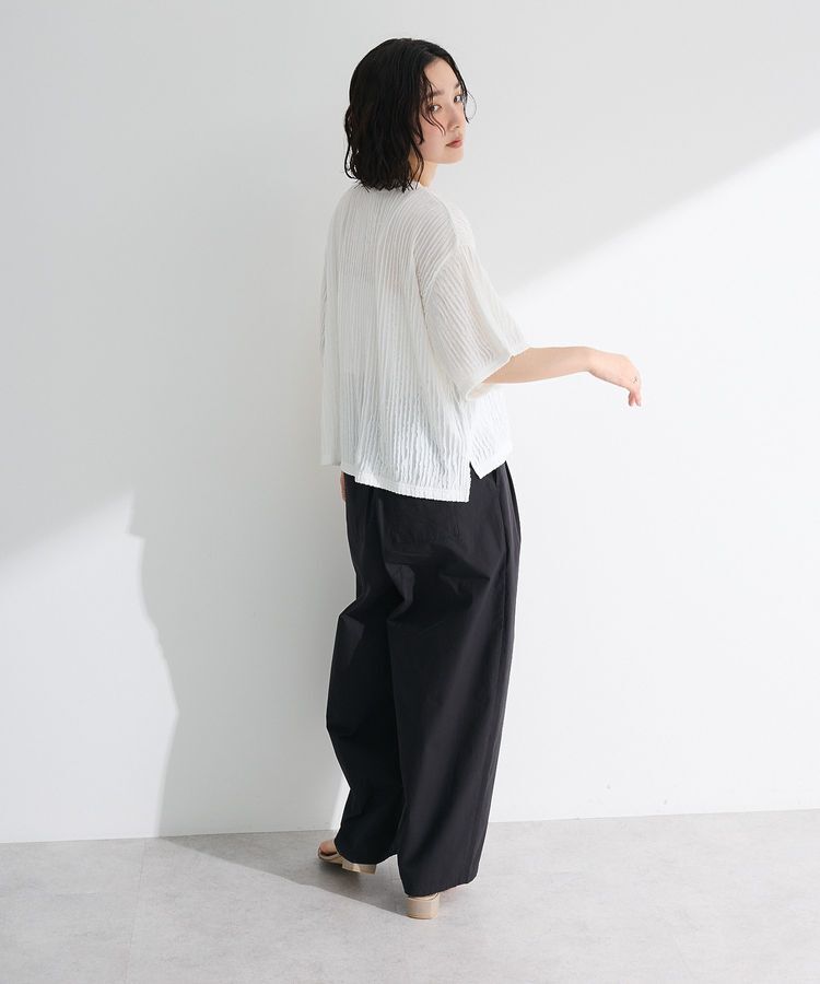 Green Parks「5分袖フリルカットプルオーバー」|Tシャツ・カットソー|