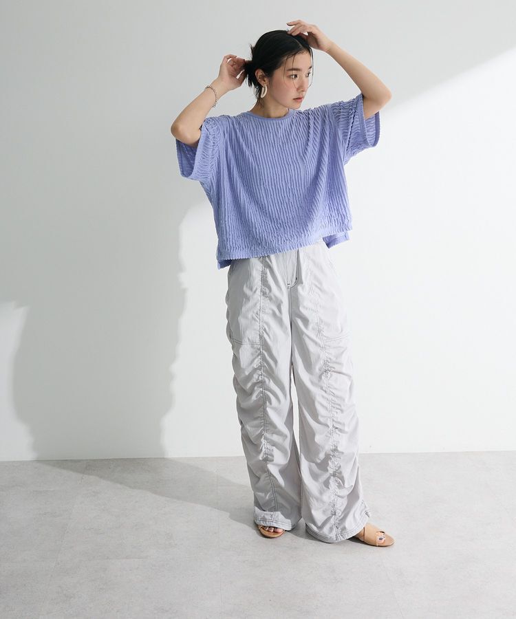 Green Parks「5分袖フリルカットプルオーバー」|Tシャツ・カットソー|