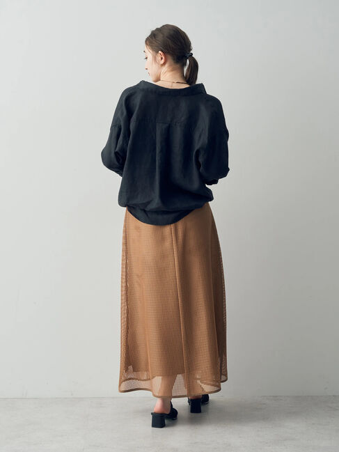 YECCA VECCA「スクエアメッシュフレアスカート」|フレア|