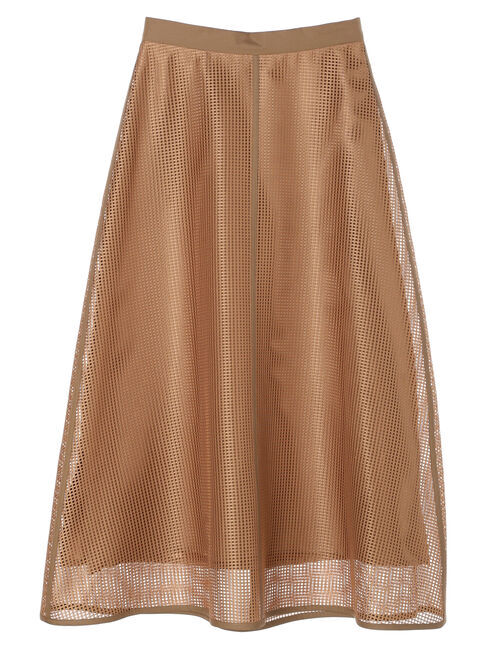 YECCA VECCA「スクエアメッシュフレアスカート」|フレア|