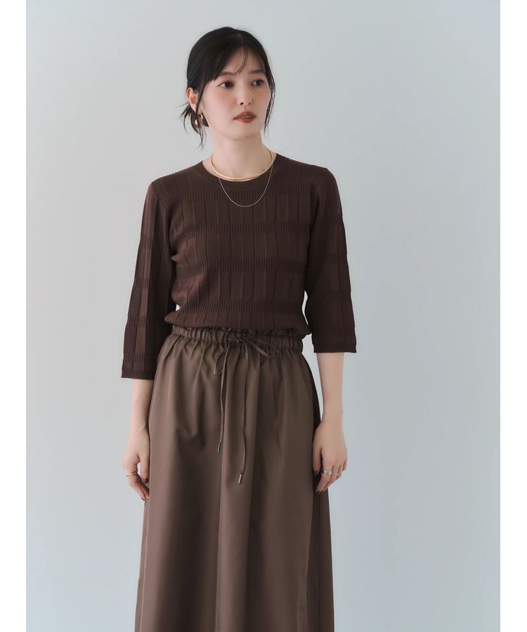 YECCA VECCA「プリーツニットドッキングワンピース」|ワンピース|