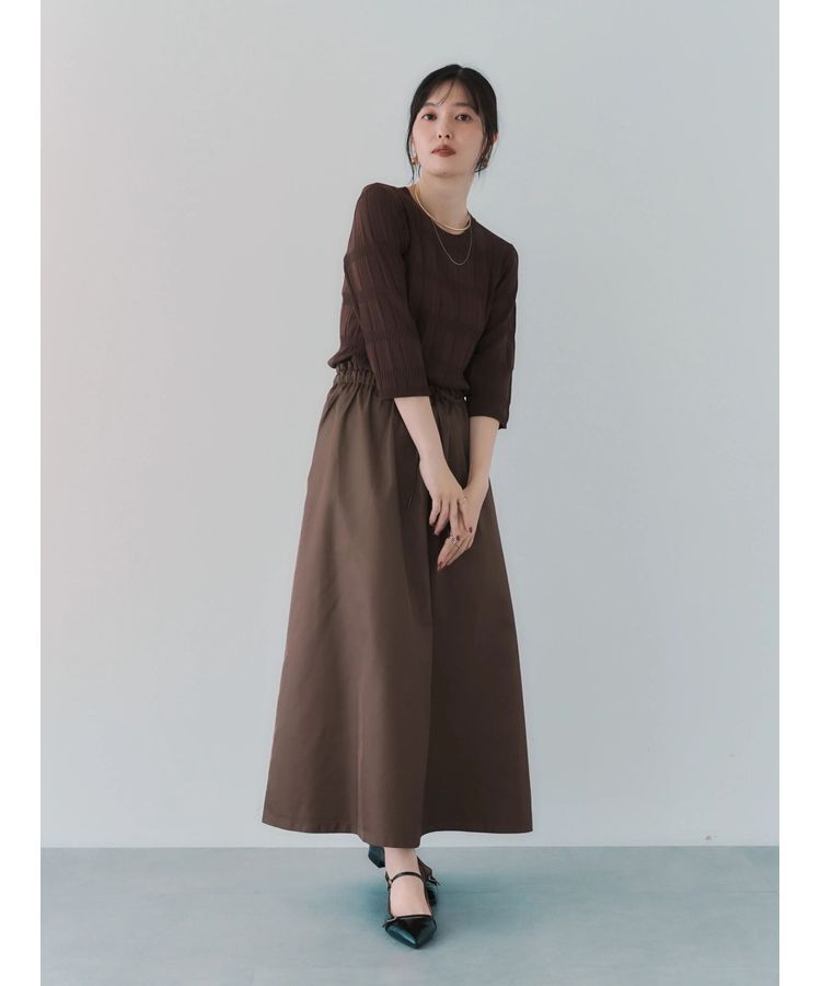 YECCA VECCA「プリーツニットドッキングワンピース」|ワンピース|