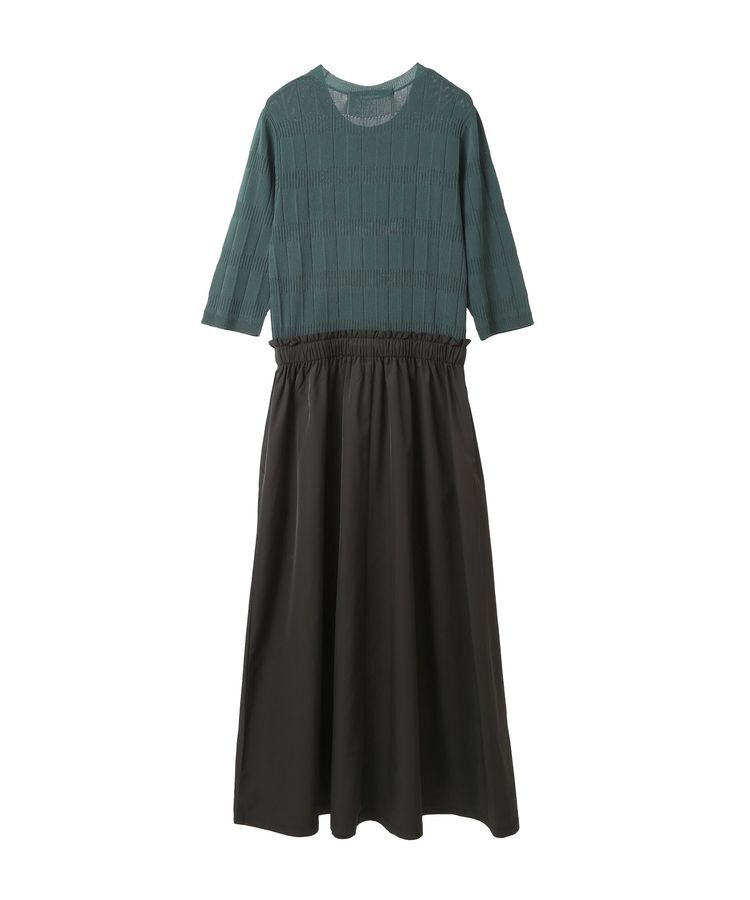 YECCA VECCA「プリーツニットドッキングワンピース」|ワンピース|