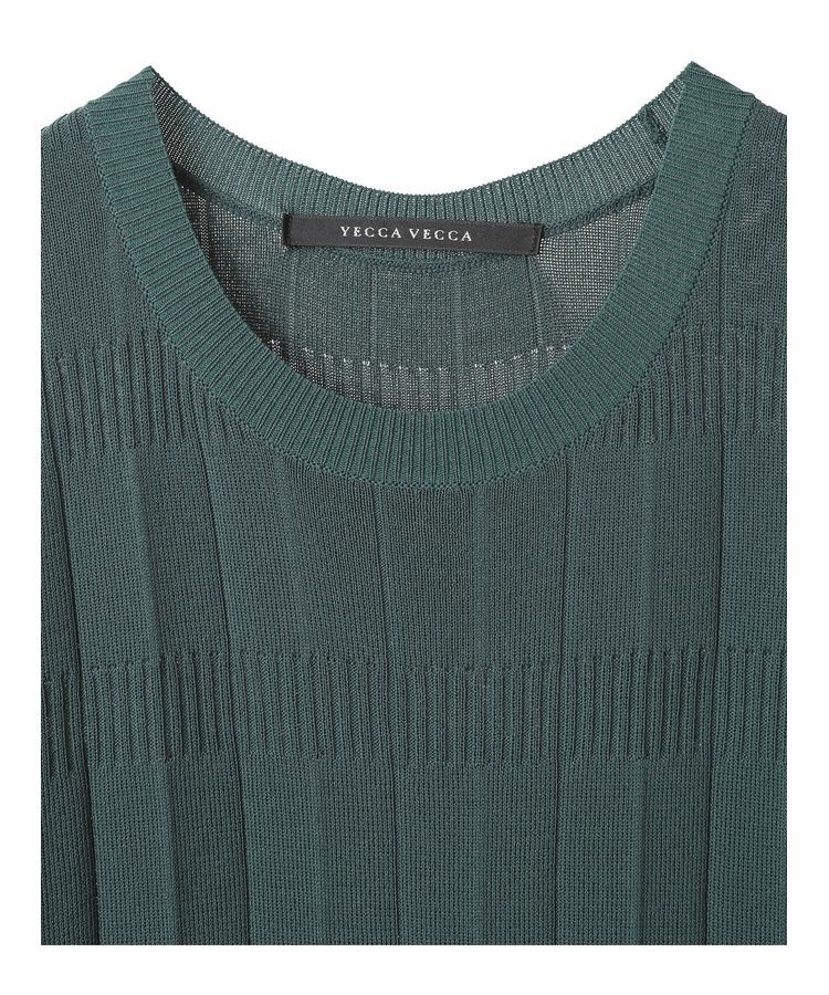 YECCA VECCA「プリーツニットドッキングワンピース」|ワンピース|