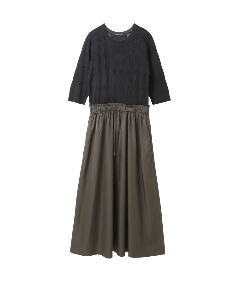 YECCA VECCA「プリーツニットドッキングワンピース」|ワンピース|