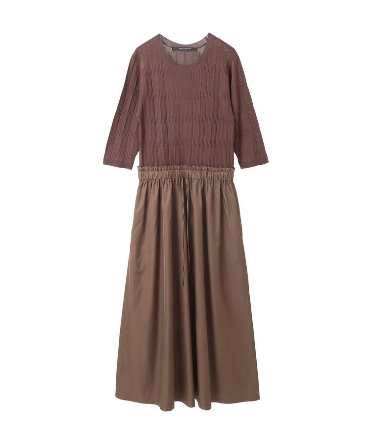 YECCA VECCA「プリーツニットドッキングワンピース」|ワンピース|