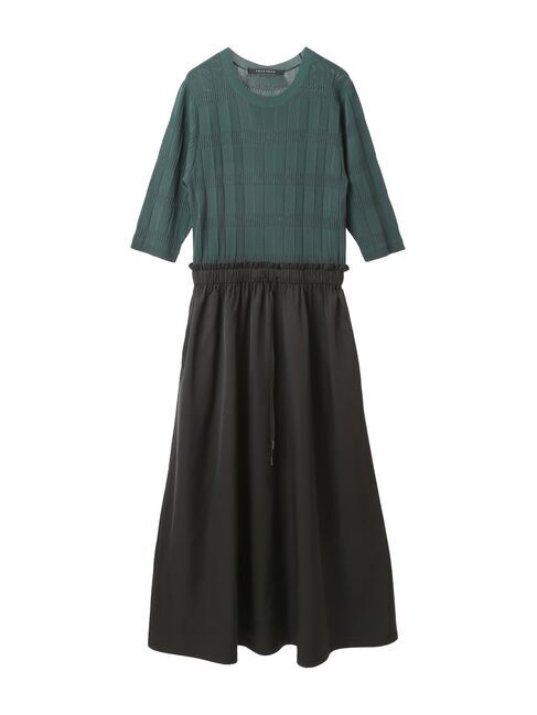 YECCA VECCA「プリーツニットドッキングワンピース」|ワンピース|