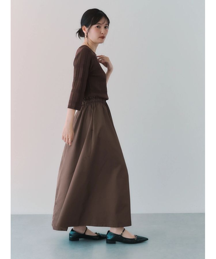 YECCA VECCA「プリーツニットドッキングワンピース」|ワンピース|