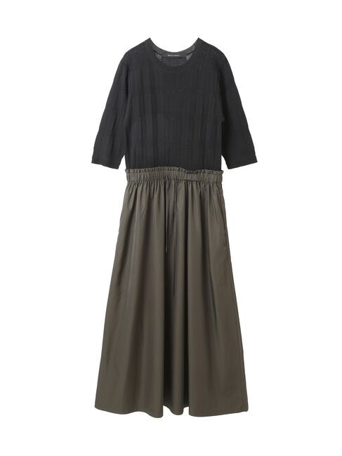 YECCA VECCA「プリーツニットドッキングワンピース」|ワンピース|