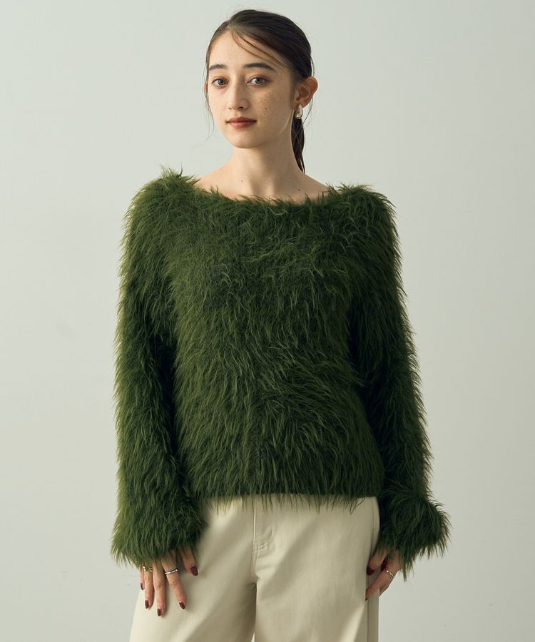Editt by YECCA VECCA「フェザーMIXロービングニット」|ニット・セーター|