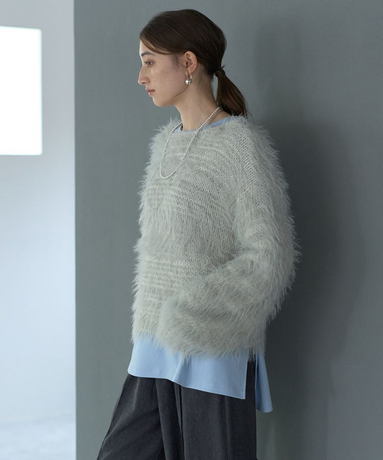 Editt by YECCA VECCA「フェザーMIXロービングニット」|ニット・セーター|