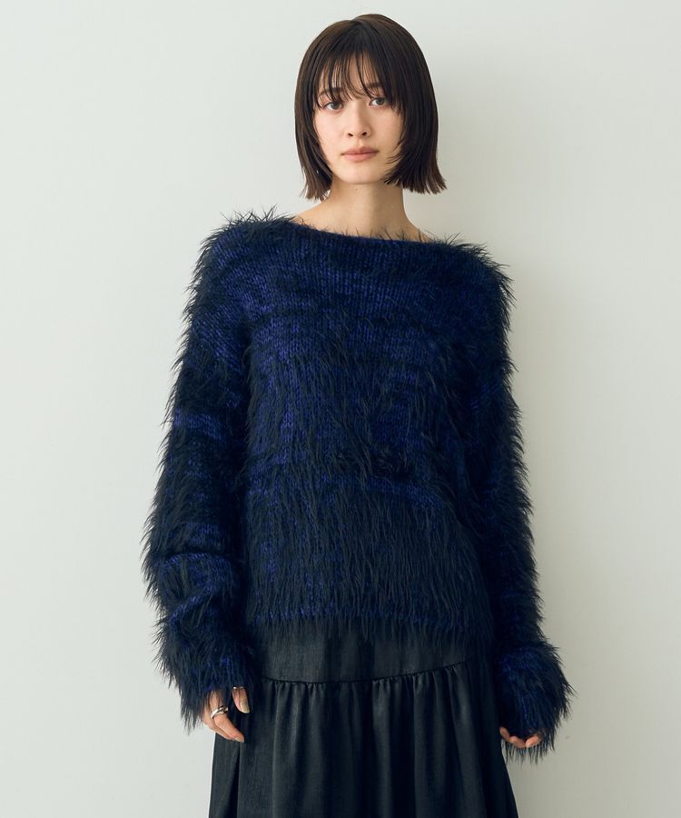 Editt by YECCA VECCA「フェザーMIXロービングニット」|ニット・セーター|