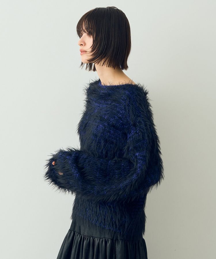 Editt by YECCA VECCA「フェザーMIXロービングニット」|ニット・セーター|