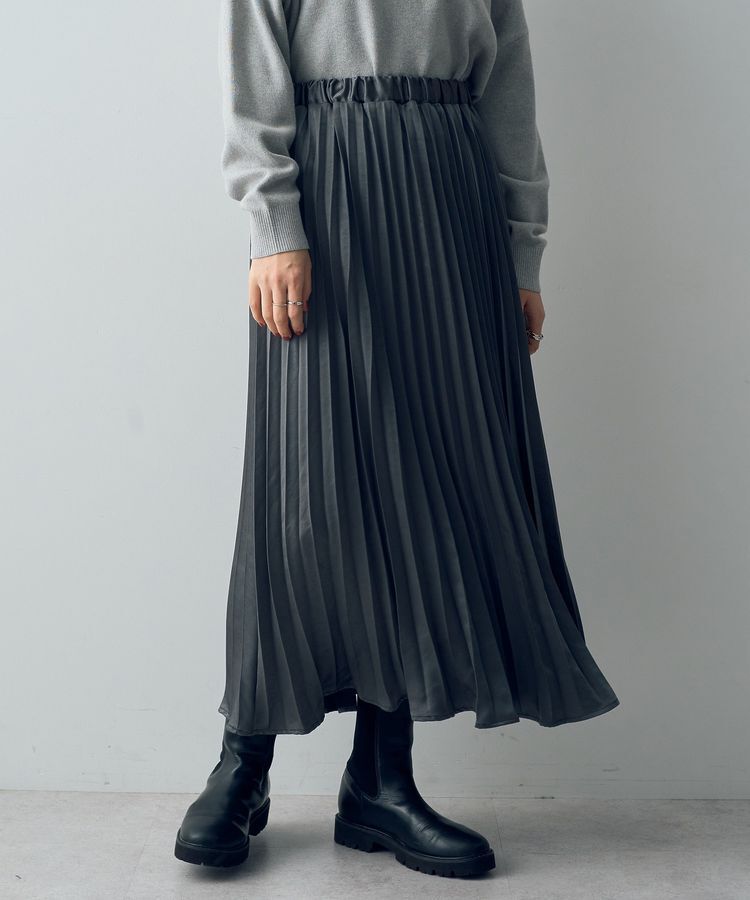YECCA VECCA「サテンプリーツスカート」|スカート|