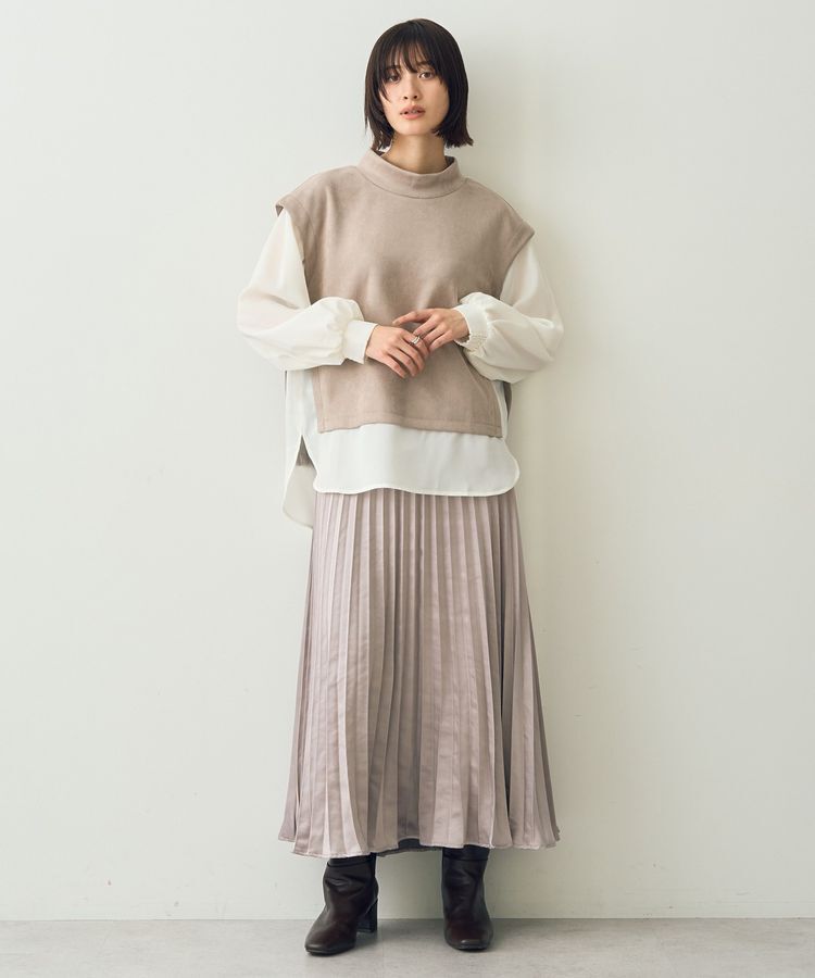 YECCA VECCA「サテンプリーツスカート」|スカート|