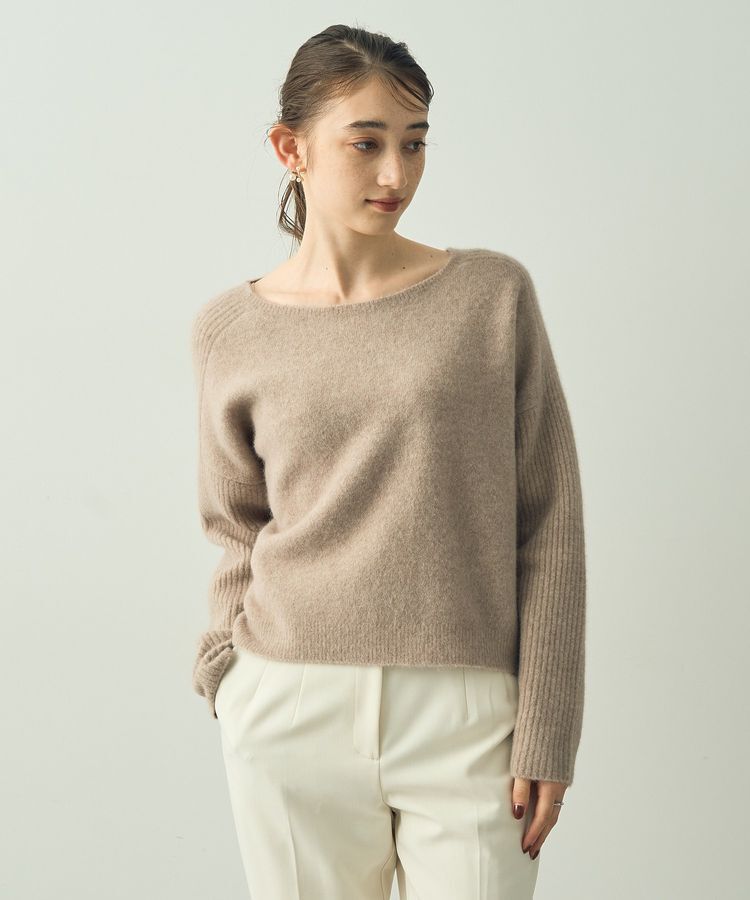 YECCA VECCA「ラクーン混ドルマンニット」|ニット・セーター|Beige