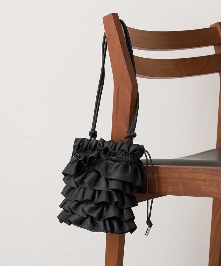 YECCA VECCA「【cache cache】フリルギャザースマホショルダーバッグ」|ショルダー・メッセンジャー|