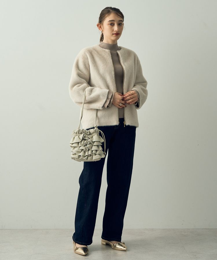 YECCA VECCA「【cache cache】フリルギャザースマホショルダーバッグ」|ショルダー・メッセンジャー|