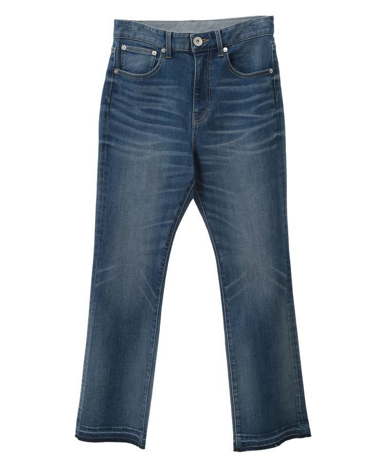 YECCA VECCA「カットオフスリムストレートデニムパンツ」|デニム|