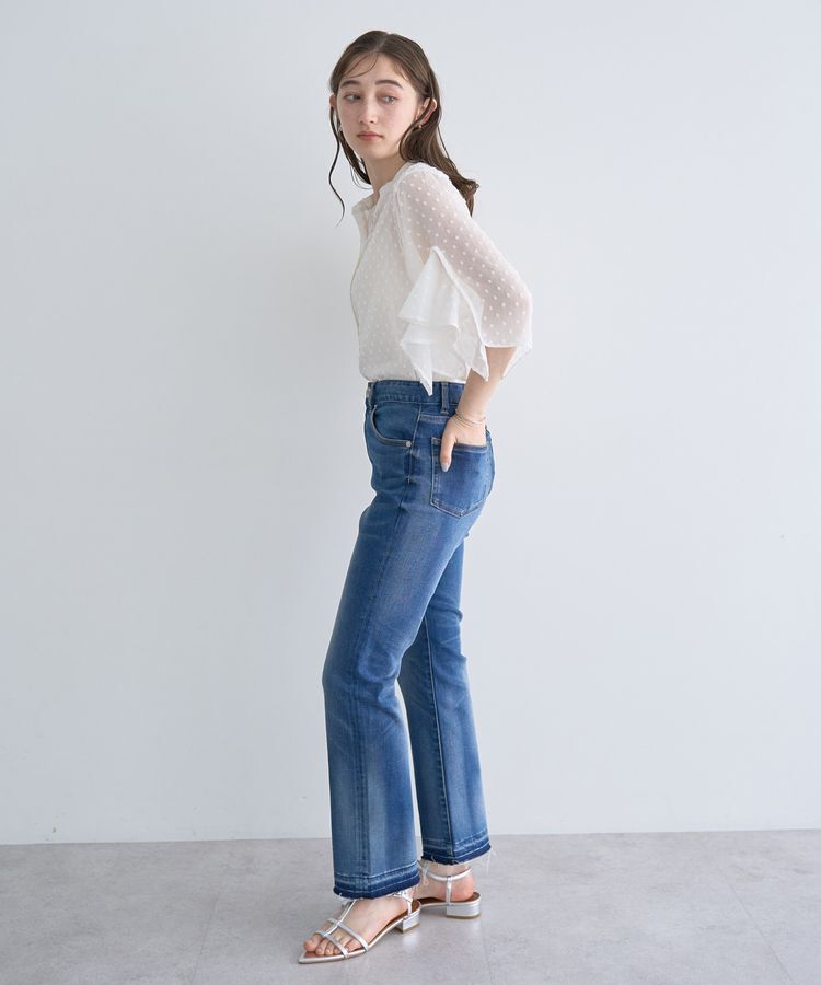 YECCA VECCA「カットオフスリムストレートデニムパンツ」|デニム|