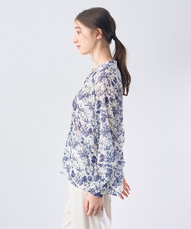 YECCA VECCA「ボタニカル柄シアージャガードブラウス」|シャツ・ブラウス|