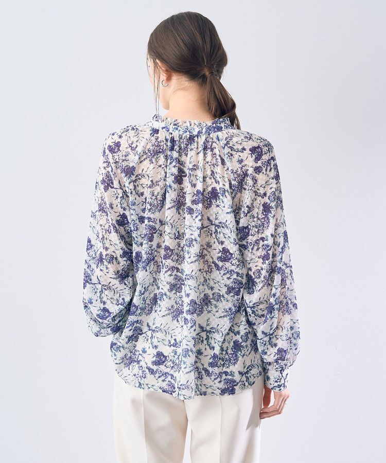 YECCA VECCA「ボタニカル柄シアージャガードブラウス」|シャツ・ブラウス|