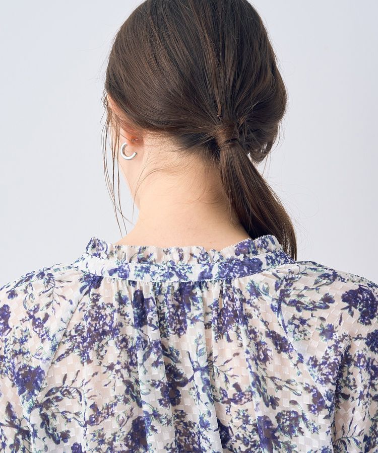 YECCA VECCA「ボタニカル柄シアージャガードブラウス」|シャツ・ブラウス|