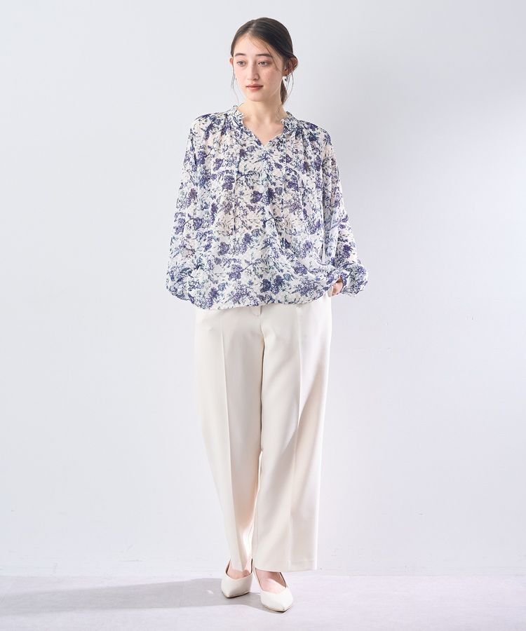 YECCA VECCA「ボタニカル柄シアージャガードブラウス」|シャツ・ブラウス|