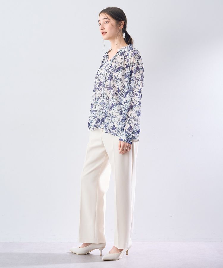 YECCA VECCA「ボタニカル柄シアージャガードブラウス」|シャツ・ブラウス|