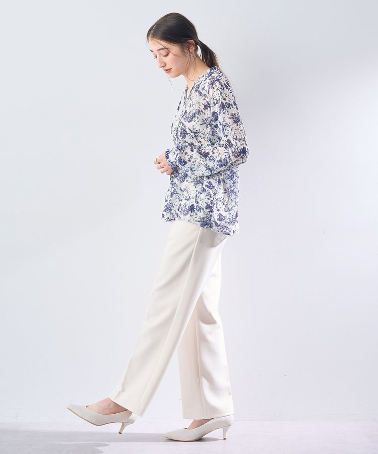 YECCA VECCA「ボタニカル柄シアージャガードブラウス」|シャツ・ブラウス|