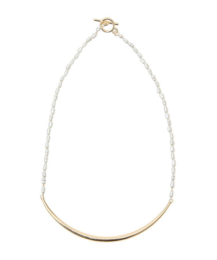 YECCA VECCA「メタルバーパールチョーカーネックレス」|ネックレス|